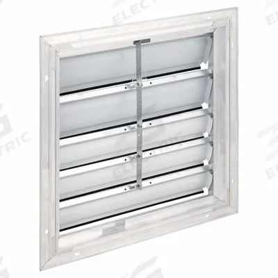 Dayton 21"H-W 5.75"L Aluminum Backdraft Damper: For 18 in Fan, Single Panel, 21 in H - Wall-Mount Backdraft Dampers