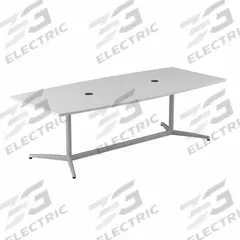 BUSH BUSINESS FURNITURE Conference Table: Boat, Laminate/Wood, White, 95 in Overall Lg, White, White (MPN 99TBM96WHSVK). Key specifications — attr987891: Traditional Leg; attr987894: Wood; attr987867: Wood; attr987857: BUSH BUSINESS FURNITURE; attr987872: Wood.