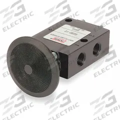 ARO Manual Air Control Valve: 50, Three-Way / Two-Position, Button, Black, 16 scfm Flow Rate - Max (MPN 5030-02). Key specifications — attr1092903: Black; attr1086905: Spring Return; attr1086907: 50; attr1086914: Normally Closed; attr1086904: Manual Air Control Valve; attr1086871: 5030-02.
