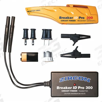 ZIRCON Circuit Breaker Finder: 80 to 300V AC, CAT III 300V, No Display, Std - Circuit Breaker Finders