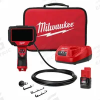 MILWAUKEE Inspection Camera: 480 x 272, 10 ft Shaft Lg, 0.32 in Shaft Dia, 10 mm Camera Dia, Fixed (MPN 2324-21). Key specifications — Brand: MILWAUKEE; Camera Pixel Resolution: 480 x 272; Features: (5) Brightness Levels; Includes: Plumbing Ball; Display Portability: Fixed.