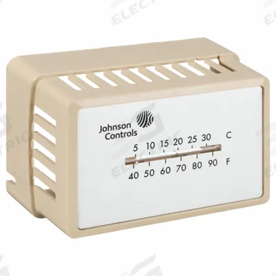 JOHNSON CONTROLS Thermostat Cover: For Johnson Controls T-4000, Cover with Thermometer Window and Logo - Pneumatic Thermostat Covers