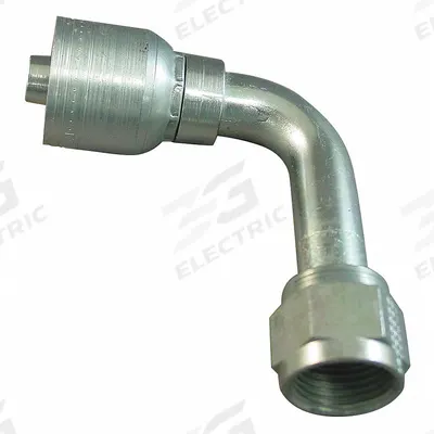 AEROQUIP Hydraulic Crimp Fitting: Steel x Steel, 90° Elbow, -20 For Hose Dash Size - Aeroquip Crimp Hydraulic Hose Fittings with JIC Connection