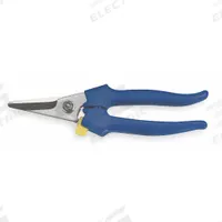 WESTWARD Shears: Right-Hand, 7 1/2 in Overall Lg, Partially Serrated, Stainless Steel, Rounded, Blue (MPN 4YP37). Key specifications — attr308500: Stainless Steel; attr308502: Blue; attr308505: Right-Hand; attr308522: Cardboard; attr324896: WESTWARD.