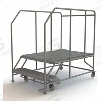 TRI-ARC Mobile Work Platform: 1.7 ft Platform Ht - Max, 36 in x 47 in, Steel, 800 lb Load Capacity (MPN WLWP123648SL). Key specifications — Mobility: Rolling; Brand: TRI-ARC; Color: Gray; Height Adjustability: Fixed Height; Includes Handrails: Handrails Included; Locking Mechanism: Foot-Activated Step Lock; Handrails: Includes Handrails.