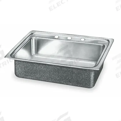 ELKAY Bowl Drop-In Sink: 19 in Overall Lg, 18 in Overall Wd, 7 1/2 in Bowl Dp - One-Bowl Counter-Mounted Kitchen & Bar Sinks without Faucets