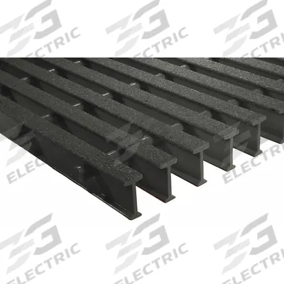FIBERGRATE Fiberglass Pultruded Grating: Structural Grating, 5 ft x 10 ft Nominal Size (WxL) - Acid-Resistant Industrial Structural Grating