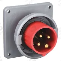 HUBBELL Pin and Sleeve Inlet: Red, 480V AC, Three Phase, 20 A, 3 Pole, 4 Wire, IEC Grounding (MPN HBL420B7W). Key specifications — Brand: HUBBELL.