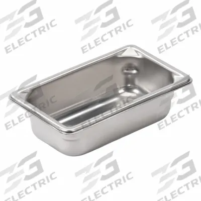 VOLLRATH Steam Table Pan: Ninth Size, Rectangular, 22 ga Gauge, 2.7 qt Capacity - Steam Table Pans