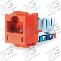 HUBBELL PREMISE WIRING Modular Jack: 1-Punch, Category Jacks, 1 Ports, Orange, 6, RJ45, HXI6OR. Key specifications — Color: Orange; Display Sell UOM: EA; Brand: HUBBELL PREMISE WIRING.