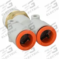 SMC Push-Fit Wye Fitting: 1/2 in OD x 1/2 in OD x 1/2 in Pipe x 1/2 in Pipe Size, 59 mm Overall Lg (MPN KQ2U13-37AS). Key specifications — Brand: SMC.