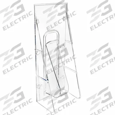 DEFLECTO Literature Rack: 1 Compartments, Clear, Polycarbonate - Wall-Mounted Literature Racks