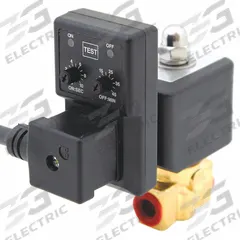SPEEDAIRE Timed Electric Auto Drain Valve: 1/2 in NPT Pipe, 1/2 in Drain, 7 gpm, 115 V (MPN 38XT39). Key specifications — attr294755: SPEEDAIRE; attr292031: 0.5 sec to 10 sec.