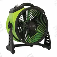 Axial Blower: 1,300 cfm, 1/8 hp, Pivoting Frame, 115V AC, 4 Speeds, Green, 360°, Polypropylene (MPN FC-200). Key specifications — Product Type: Axial Blower; GFCI Protected: Yes; Number of Speeds: 4; Housing Material: Polypropylene; Brand: XPOWER; Nominal Voltage: 115V AC.