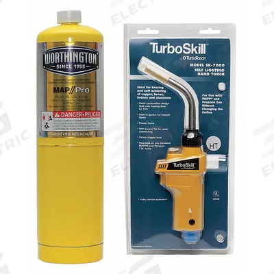 TURBOTORCH Hand Torch W/ Cylinder: Swirl Flame, Trigger-Start - High Output Swivel-Head Hand Torches