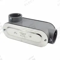 Metallic Conduit Outlet Bodies: Die Cast Zinc, 2 in Trade Size, LR/LL Body, Threaded Hub (MPN LLR-46). Key specifications — Finish: Zinc Electroplate; For Use With: Electrical Junction Box/Enclosure; Brand: BRIDGEPORT FITTINGS; Hub Style: Threaded; Mfr. Series: Conduit Bodies.