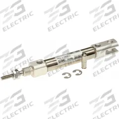 SMC Round Body Cylinder: 3/8 in Bore, 1 in Stroke, Non-Repairable, Stainless Steel, Magnetic Piston (MPN NCDJ2D10-100-B). Key specifications — attr1122958: Rotating Rod; attr942235: Carbon Steel; attr942202: SMC; attr942227: Double Clevis; attr942243: NCJ2.