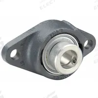 INA 2 Bolt Flange Bearing: Radial Ball, 20 mm Bore, Cast Iron, Eccentric Collar, 61 mm Lg, 112 mm Ht (MPN RCJT20-XL-N). Key specifications — Bore Type: Cylindrical; Brand: INA; Lubricant Material: Lithium Complex Grease; Mounting Bolt Size: M6; Split Housing: Not Split; System of Measurement: Metric.