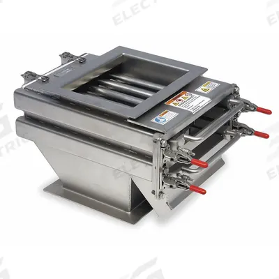 ERIEZ Grate Magnet with Housing: Rectangular Grate Magnet with Housing, Rare Earth - Square and Rectangular Grate Magnets with Housing