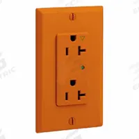 LEVITON Plugs and Receptacles: Duplex, 5-20, Orange, 125V AC, 20 A, 2 Pole / 3 Wire (MPN 5380-IGO)