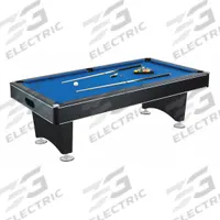 HATHAWAY Pool Table: Internal Ball Return Pocket, 53 3/4 in Overall Wd, 32 in Overall Ht, Blue (MPN BG2520PB). Key specifications — attr989543: Matte; attr989523: (2) Cue Chalks; attr989535: Pool Table; attr989534: Internal Ball Return; attr989510: Blended Polyester/Wool; attr989508: HATHAWAY; attr989509: Blue.