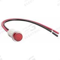 DAYTON Raised Panel Light: 12 mm Panel Mounting Hole Dia, LED, Raised Head (MPN 22NY47). Key specifications — Brand: DAYTON; Electrical Connection: 6 in Wire Leads.