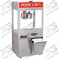Theater Commercial Popcorn Maker: 23 oz, Red/Silver, Stainless Steel, 77 1/2 in Overall Ht, 208V AC (MPN M532D1E-F1OX-CSS). Key specifications — Brand: CRETORS; Manufacturer Part Number: M532D1E-F1OX-CSS; Voltage: 208V AC; Capacity: 23 oz; Material: Stainless Steel.