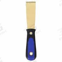 WESTWARD Scraper: Bld. Mat. Brass, Hdl. Mat. Polypropylene/TPR, Stiff, Tapered Bld. Shape (MPN 13A683). Key specifications — attr1004902: WESTWARD; attr1012057: Full; attr1014703: Plastic; attr1017570: Standard End; attr1029655: Straight; attr1034073: Bevel/ Offset.