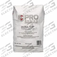 H&C Concrete Resurfacer: Dura-Top, Cement, 50 lb Container Size, Bag, Gray (MPN 60.100119-50). Key specifications — Color: Gray; Series: Dura-Top; Coverage: 180-200 sq ft @ 1/16-1/32 in; Brand: H&C; Compatible Materials: Concrete & Masonry; VOC Content Range: No VOC.