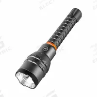 NEBO Flashlight: Rechargeable, 12,000 lm, 2 hr Run Time at Max. Brightness, 220 m Max Beam, Gray (MPN NEB-FLT-1007). Key specifications — Charger Style Included: USB Type-C to USB Type-A Cord; Brand: NEBO; Battery Requirements - Broad: Includes Rechargeable.