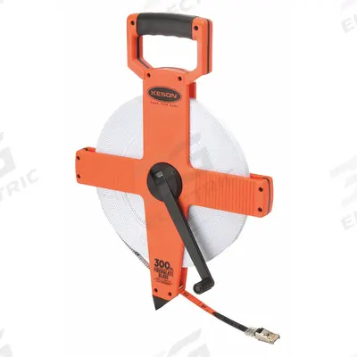 KESON Long Tape Measure: Manual, OTR-10-300, SAE/Engineers Scale, 300 ft, 1/100 ft - Open-Reel Long Tape Measures