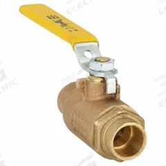 APOLLO Manual Two-Way Ball Valve: 3/4 in, Bronze, Straight, Sweat x Sweat, Std Port, Two-Piece, PTFE (MPN 7020401). Key specifications — Brand: APOLLO; Handle: Lever.
