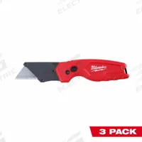 MILWAUKEE Folding Utility Knife Pack: 4.03 in/6.15 in, Steel, Plastic, 3 Blades Included (MPN 48-22-1522). Key specifications — attr307787: 4.03 in/6.15 in; attr307793: Yes; attr307788: Steel; attr307789: Plastic; attr324890: MILWAUKEE.