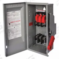 SIEMENS Safety Switch: Fusible, 60 A, Three Phase, 600V AC, Galvanized Steel, Indoor (MPN HF362J). Key specifications — Brand: SIEMENS.