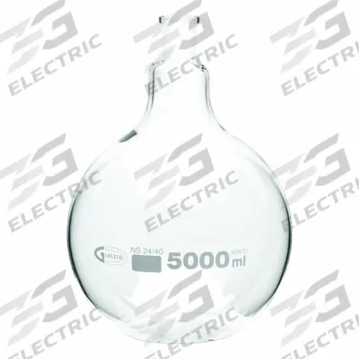 UNITED SCIENTIFIC SUPPLIES Glass Flasks: 5,000 mL, Colorless, Round - Glass Boiling Flasks