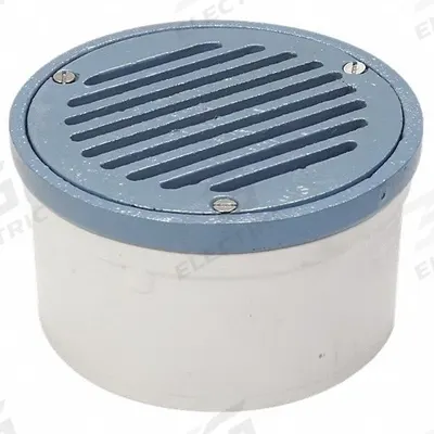 ZURN Floor Drain: 5 3/8 in Overall Dia, 5 5/16 in Grate Size, 4 in Nominal Pipe Size - Area Drains