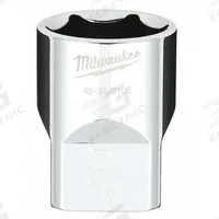 MILWAUKEE Standard Socket: SAE, 1/2 in Drive Size, 7/8 in Socket Size, 6-Point, Std, Chrome (MPN 45-34-9106). Key specifications — attr1204417: MILWAUKEE; attr1204392: Chrome.