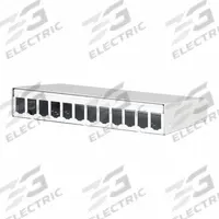 METZ CONNECT RJ45 Housing: Surface, Steel, RJ45, 12 Ports, Unequipped (MPN 130861-1202-E). Key specifications — Housing Material: Steel; Includes Connector: Unequipped; Mounting Type: Surface; Product Type: Module Housing; Connector Color: White; Connection Type: RJ45.