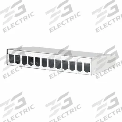 METZ CONNECT RJ45 Housing: Surface, Steel, RJ45, 12 Ports - Voice & Data Housings, Panels & Connector Components