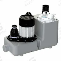 SANIFLO Sink Drain Pump System: 2.7 gal, 1 hp, 120V AC, 44 ft Max. Head, 8.3 A, Polyethylene, Top (MPN 018). Key specifications — Brand: SANIFLO; Rated Voltage: 120V AC; Discharge Location: Top.