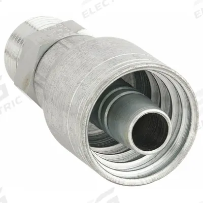 AEROQUIP Hydraulic Crimp Fitting: Steel x Steel, Straight, -6 For Hose Dash Size - Aeroquip Crimp Hydraulic Hose Fittings with ORB Connection