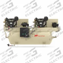INGERSOLL RAND Duplex Compressor: 5 hp, 2 Stage, Horizontal, 120 gal, 33.6 cfm, 175 psi, 460V AC (MPN 2-2475E5-P). Key specifications — attr48430: INGERSOLL RAND; attr48445: 60 Hz; attr48448: Electronic Drain Valve; attr48450: 460V AC; attr48474: Three; attr48487: Horizontal.