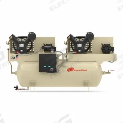 INGERSOLL RAND Duplex Compressor: 5 hp, 2 Stage, Horizontal, 120 gal, 33.6 cfm, 175 psi - Duplex Stationary Electric Air Compressors