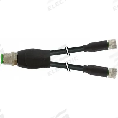 MURRELEKTRONIK Cordset: M12 Female Right Angle X Bare Wire, 4 Pins, Yellow, PVC, 3 m Cable Lg - Single-Ended Cordsets with PVC Jacket for Flexing Applications