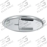 VOLLRATH Flat Cover: 14 in Top Dia, Stainless Steel, NSF Certified, Natural, 20 ga Gauge, Black (MPN 69414). Key specifications — Brand: VOLLRATH; Handle Color: Black; NSF Certified: Yes; Product Type: Flat Cover; Handle Material: Stainless Steel; Handle Type: Welded; Non-Stick: No.