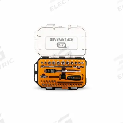 GEARWRENCH Socket Set: 1/4 in Drive, 39 Piece, 6-Point, SAE/Metric - SAE & Metric Socket Sets with Drive Tools