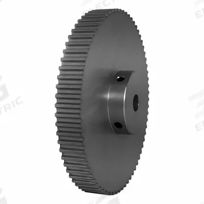 Dayton Timing Pulley: Curvilinear, Fixed, For HTD Timing Belt Section, For 9 mm Belt Wd - HTD Section Fixed-Bore Timing Pulleys with Hub