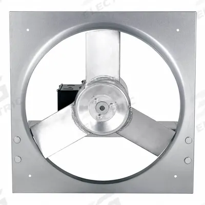 Dayton Exhaust Fan: 16 in Blade, 1/4 hp, 2,926 cfm, 208-230/460V AC, 3 ph - Standard Direct-Drive Panel Exhaust Fans