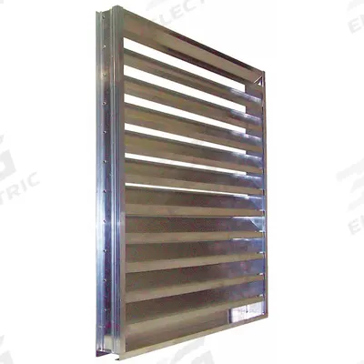 Dayton 36"H 36"W Drnbl Extrd Alu Intake Louver: Hat Channel, Recess Mount, 35 1/2 in H - Drainable Stationary-Blade Louvers