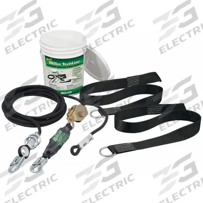 MILLER BY PIP Horizontal Lifeline: 30 ft Lifeline Lg, Temporary, I-Beam, Bolt-On - Reusable Horizontal Lifelines for Installed Anchor Points